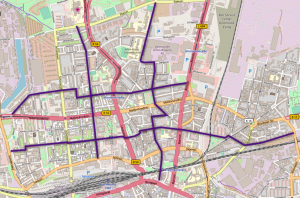 In der Nordstadt gibt es mehrere sehr direkte, verkehrsarme Parallelstrecken, die sich zu Fahrradstraßen ausbauen ließen.