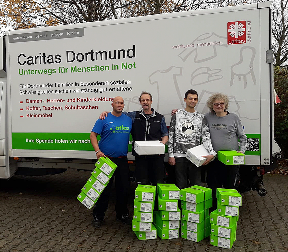 Firma Atlas-Schuhe spendet Arbeitsschuhe