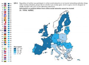 Karte Europa Studie Vertrauen in soziale Netzwerke