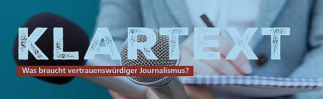 Klartext Journalismus Glaubwürdigkeit TU Dortmund Podiumsdiskussion Flyer Beitrag