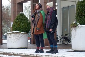 Carmen Körner (l.) ist eine der Organisatorinnen der Proteste