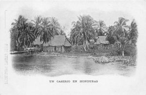 Wohnsituation der Einheimischen und auch zunächst der Dortmunder Einwanderer an der Karibikküste (Ansichtskarte um 1900)