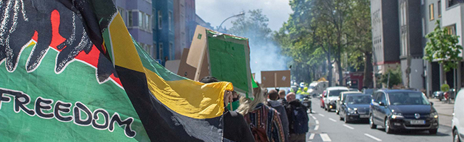 Symbolbild Flagge Global Marijuana March 2019 in Dortmund