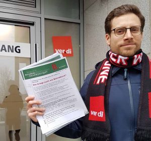 ver.di-Gewerkschaftssekretär Matthias Baumann und seine MitstreiterInnen wurden von Kikxxl-Führungskräften bedrängt. 