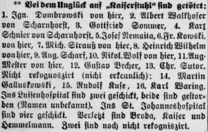 Erste Liste der Todesopfer (Dortmunder Zeitung, 24.12.1897)