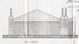 Einfahrtsfront der zweiten Halle; die Halle von 1908 schließt rechts an (Stadtarchiv Dortmund)