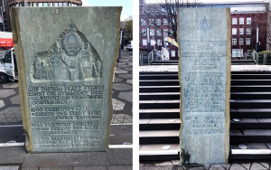 Das Mahnmal am Platz der Alten Synagoge.