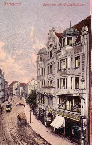 Die Fassade des Olympia-Theaters wirkte am Burgwall mehr wie ein Geschäftshaus. (Sammlung Klaus Winter)