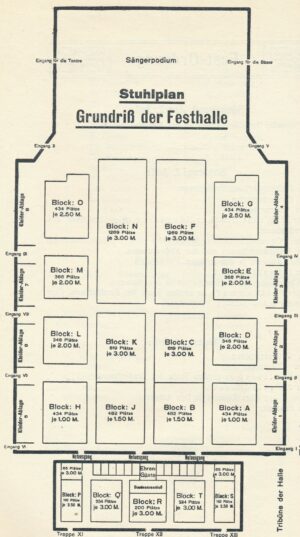 Grundriss der Festhalle (Festbuch zum Sängerfest)