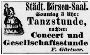 Werbeanzeige für Tanzstunden (Dortmunder Zeitung, 11.05.1895)