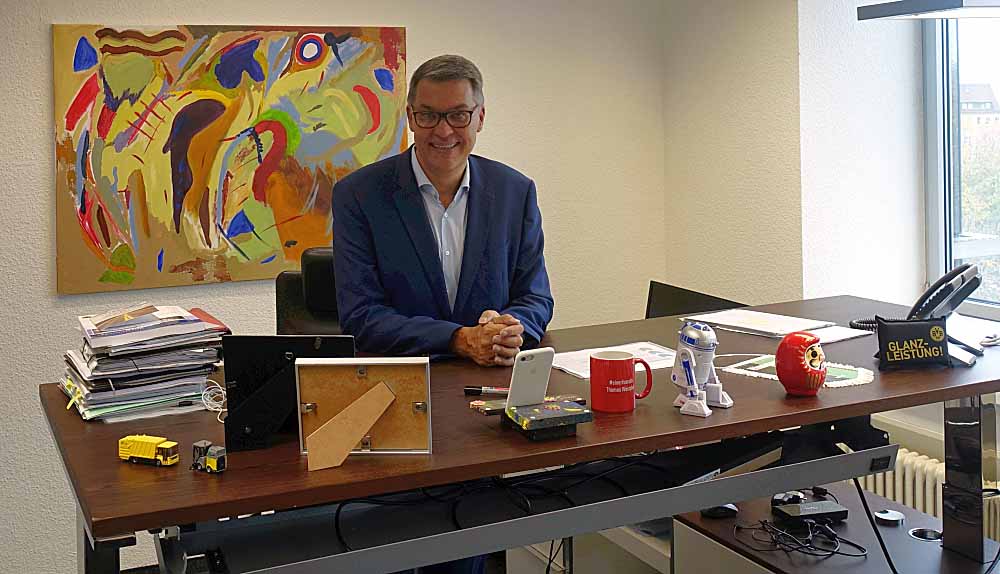 Thomas Westphal an seinem ersten Arbeitstag als neuer OB. Foto: Thomas Engel