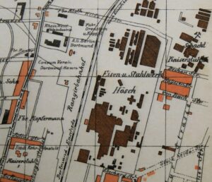 Die Verbindung der Siedlung Kaiserstuhl über die Oesterholzstraße gibt es nicht mehr. Stadtplan, 1915 (Sammlung Klaus Winter)