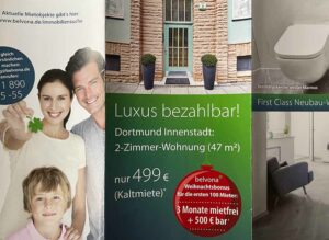 Dieser Flyer wirbt für „Luxuswohnungen“ in der Nordstadt - zehn Euro Kaltmiete in einem wenig repräsentativen Komplex. 