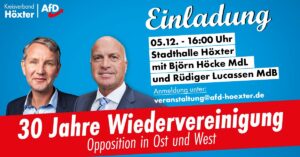 Eine AfD-Veranstaltung, bei der NRW-Landeschef Rüdiger Lucassen mit dem „Flügel“-Obersten Björn Höcke auf der Bühne stand, sorgte für Verwerfungen. Bild: AfD