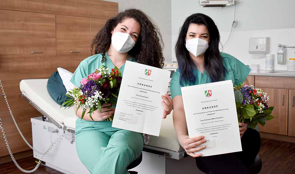 Neue Perspektive in Dortmund: Die Italienerinnen Denise Nonni und Francesca Pomarico haben als Hebammen im Klinikum beruflich Fuß gefasst. 