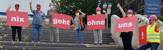 Am „Internationalen Tag der Gebäudereinigung“ gab es auch in Dortmund eine Aktion. Foto: IG BAU