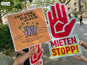 Mietenstopp-Aktion von Mieterverein, DGB und dem Bündnis „Arm im Armut“