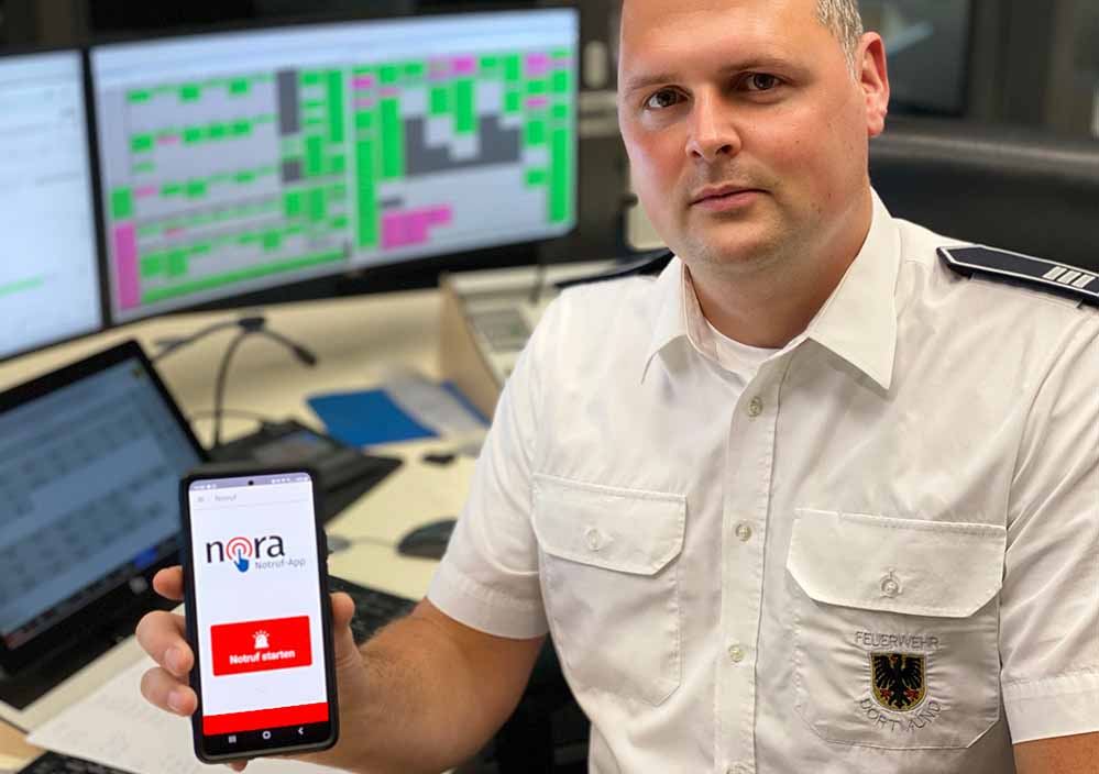 Gerit Klaus von der Feuerwehr Dortmund präsentierte neue NoraApp.