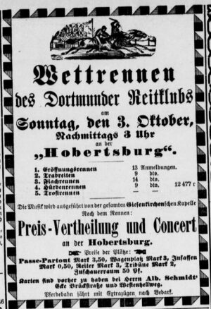 Programm des Renntags vom 3. Oktober 1886 (Dortmunder Zeitung, 01.10.1886)