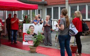 Einen „Roten Teppich“ gab es bei der Partei „Die Linke“.