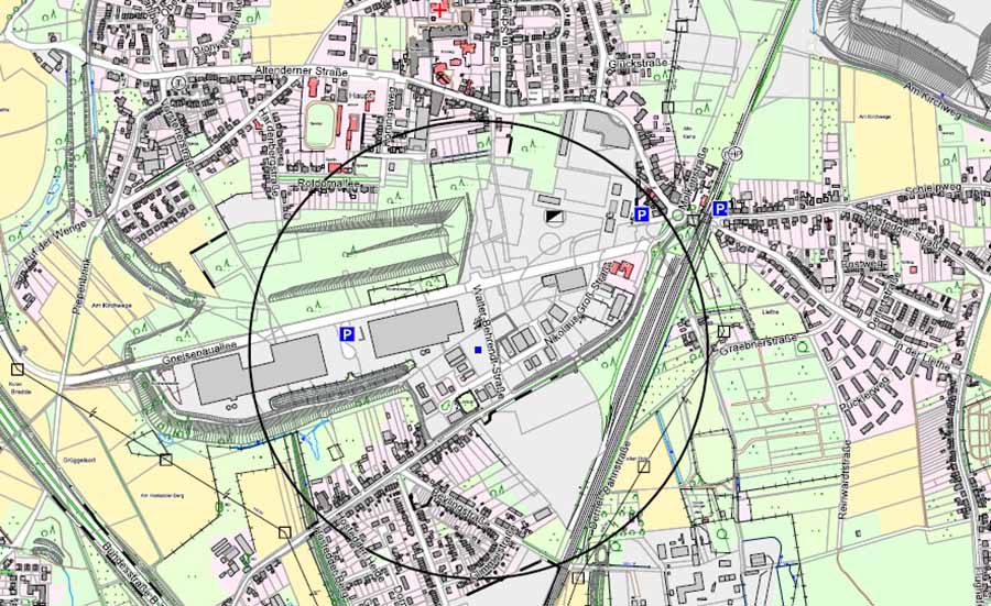 Sicherheitshalber wird in einem Radius von 500 Metern um den Fundort das Gebiet evakuiert.