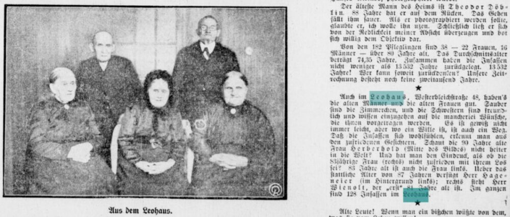Altenheim-Bewohner (Castrop-Rauxeler Volkszeitung, 24.12.1927)