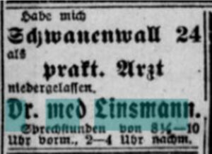 Inserat zur Eröffnung der Praxis (Dortmunder Zeitung, 18.02.1919)