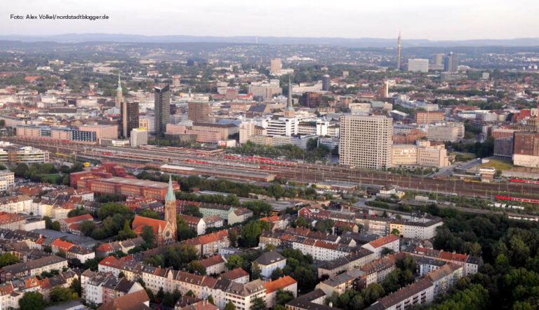 Luftbild Nordstadt mit Schützenstraße, Pauluskirche, Hauptbahnhof und Cityring