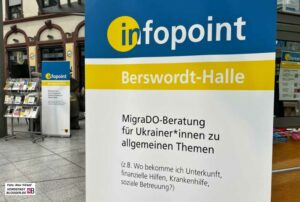 Der Infopoint in der Berswordthalle