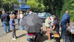 Gemütliche Atmosphäre beim Streikfrühstück.