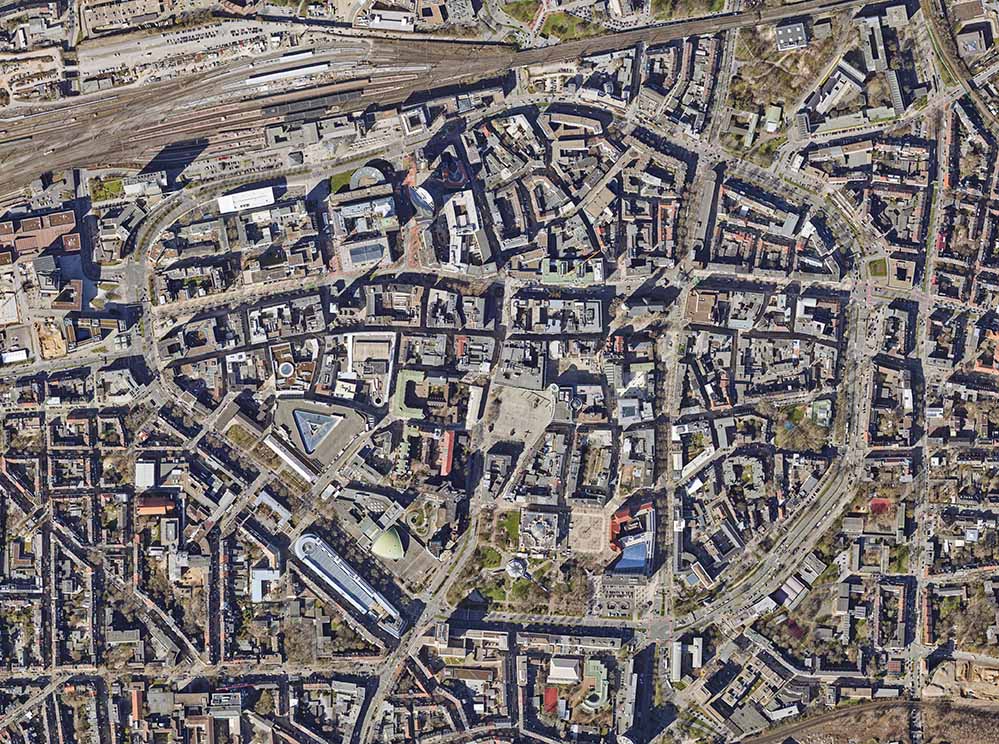 Luftbild der Dortmunder City