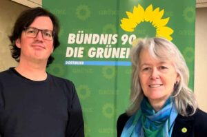 Dr. Christoph Neumann und Ingrid Reuter sind das Sprecher:innen-Duo der Grünen-Ratsfraktion in Dortmund.