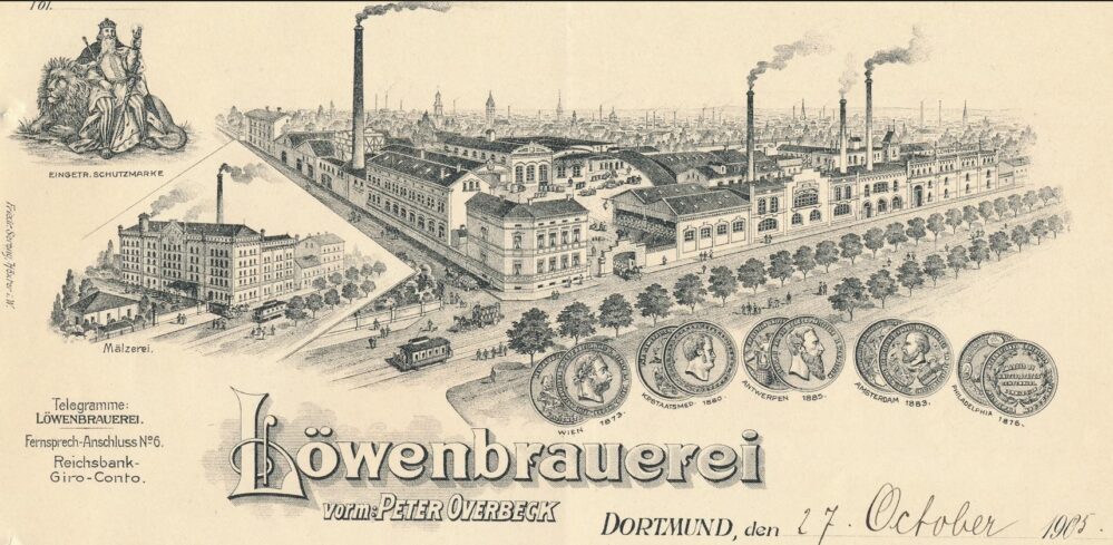 Briefkopf der Löwenbrauerei, 1905