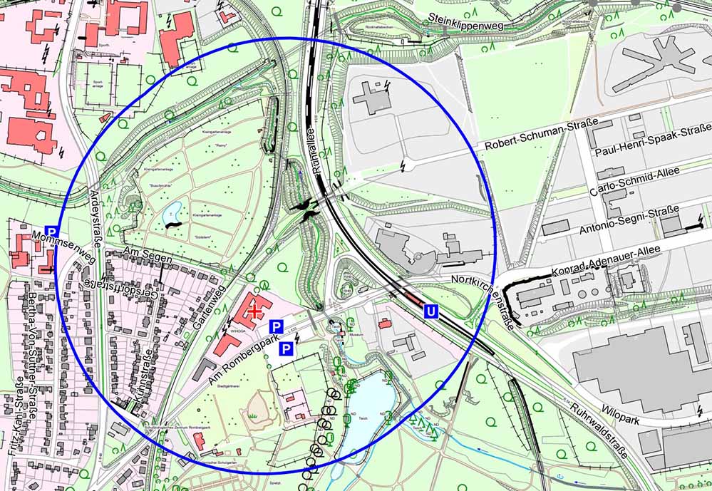 Im Zuge einer geplanten Baumaßnahme des Tiefbauamtes der Stadt Dortmund an der Fußgängerbrücke im Bereich des Gartenweges / Schondelle (Brünninghausen) wurden drei Blindgängerverdachtspunkte (VP) ermittelt und mittels spezieller Bohrlochsondierungen überprüft.