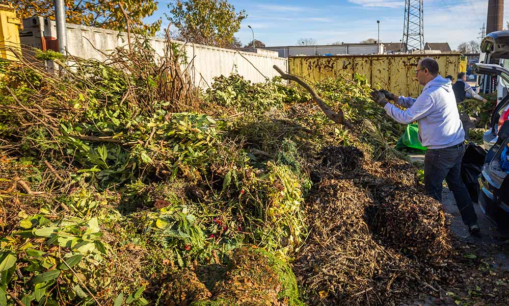 Grünschnitt wird nur am 18. März und nur am Wertstoffzentrum Pottgießerstraße kostenlos angenommen; nicht an den Recyclinghöfen!