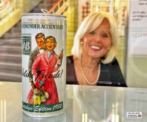 Die Nostalgie-Edition einer 1-Liter-Dose Dortmunder Export wurde von Gabriele Skalli kreiert und präsentiert.