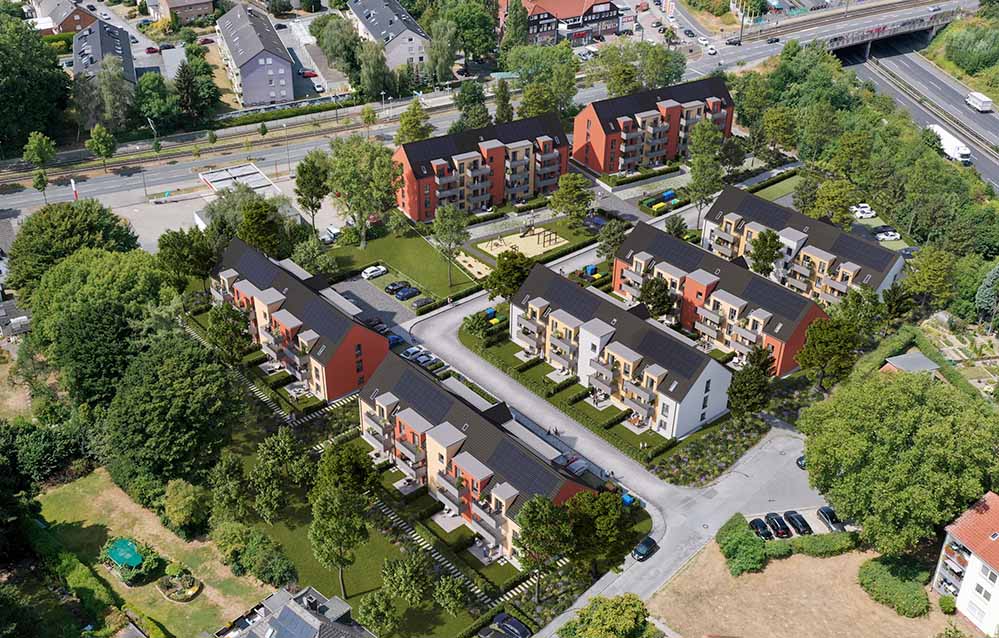 VIVAWEST errichtet im Dortmunder Stadtteil Brechten sieben Gebäude mit 92 Wohnungen und 94 Stellplätzen.