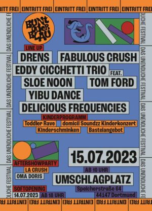 Flyer für Bunt oder Blau – Das unendliche Festival 2023
