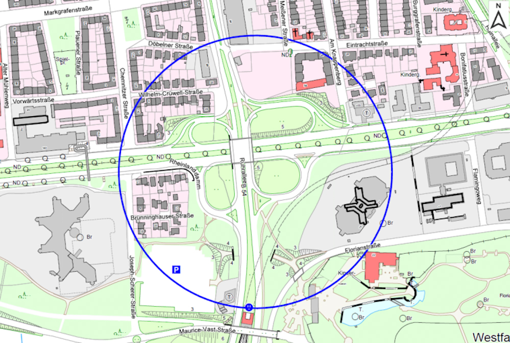 Die B 54 wird zwischen der Nordkirchenstraße und der Markgrafenstraße und die B 1 zwischen der Ardeystraße und der Uphoff-Kreuzung gesperrt.