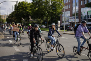 Fahrraddemo auf der Straße