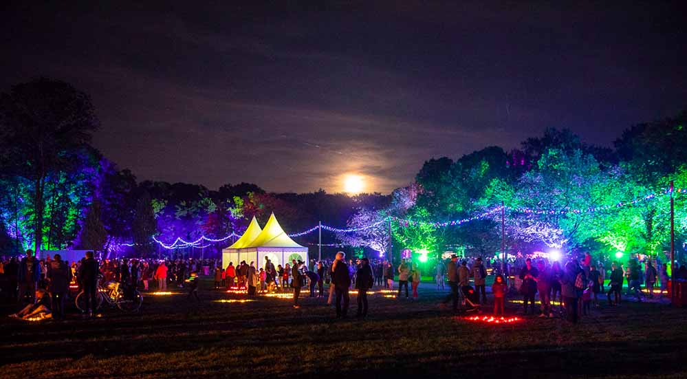 Kunstvoll beleuchtete Bäume sollen erneut für eine einzigartige Atmosphäre im frednebaumpark sorgen.