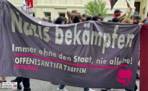 Antifa-Demo in Dorstfeld 2023.