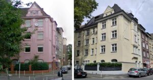 Das Problemhaus in der Flurstraße 62 - und jetzt im Sanierten Zustand.