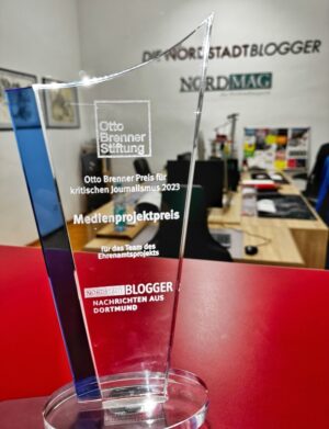 Nordstadtblogger wurde im November 2023 in Berlin als Medienprojekt mit dem Otto-Brenner-Preis für kritischen Journalismus ausgezeichnet.