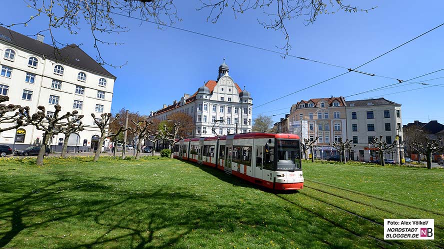 Die Stadtbahnlinie U44 fährt über den Borsigplatz und endet bisher vor dem Werkstor.