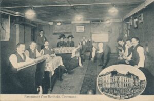 Kegelbahn des Restaurants Otto Berthold, Kaiserstraße, um 1910