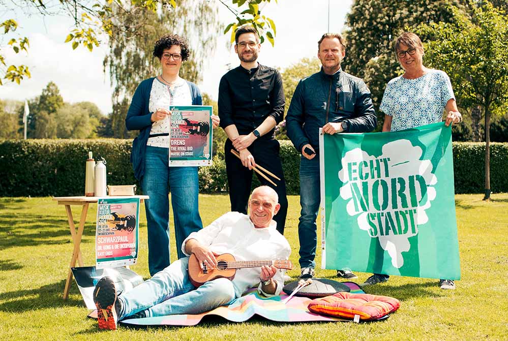 Laden ein: (v. l.): Judith Krüger (QM Nordstadt), Veit Hohfeld (Stadtteil-Schule), Marc Debie (Kulturbüro), Andreas Zejfert (Sport- und Freizeitbetriebe), Heike Lindenblatt (Stadterneuerung).