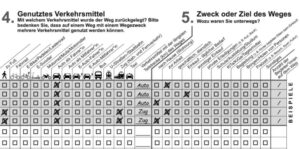 Auszug eines Fragebogens