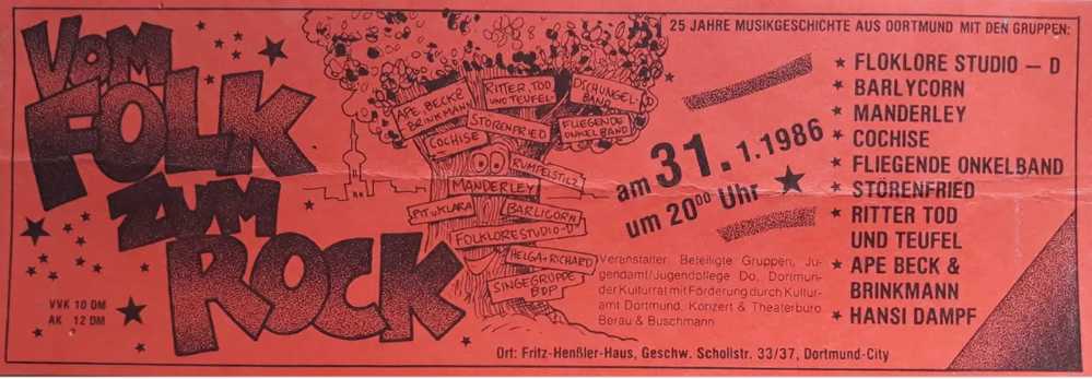 Veranstaltungsanzeige für vom Folk zum Rock