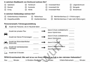 Auszug eines Fragebogens